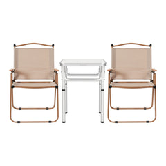 Weisshorn 3pc Camping Table Chair Set Outdoor Folding Aluminium Portable Picnic