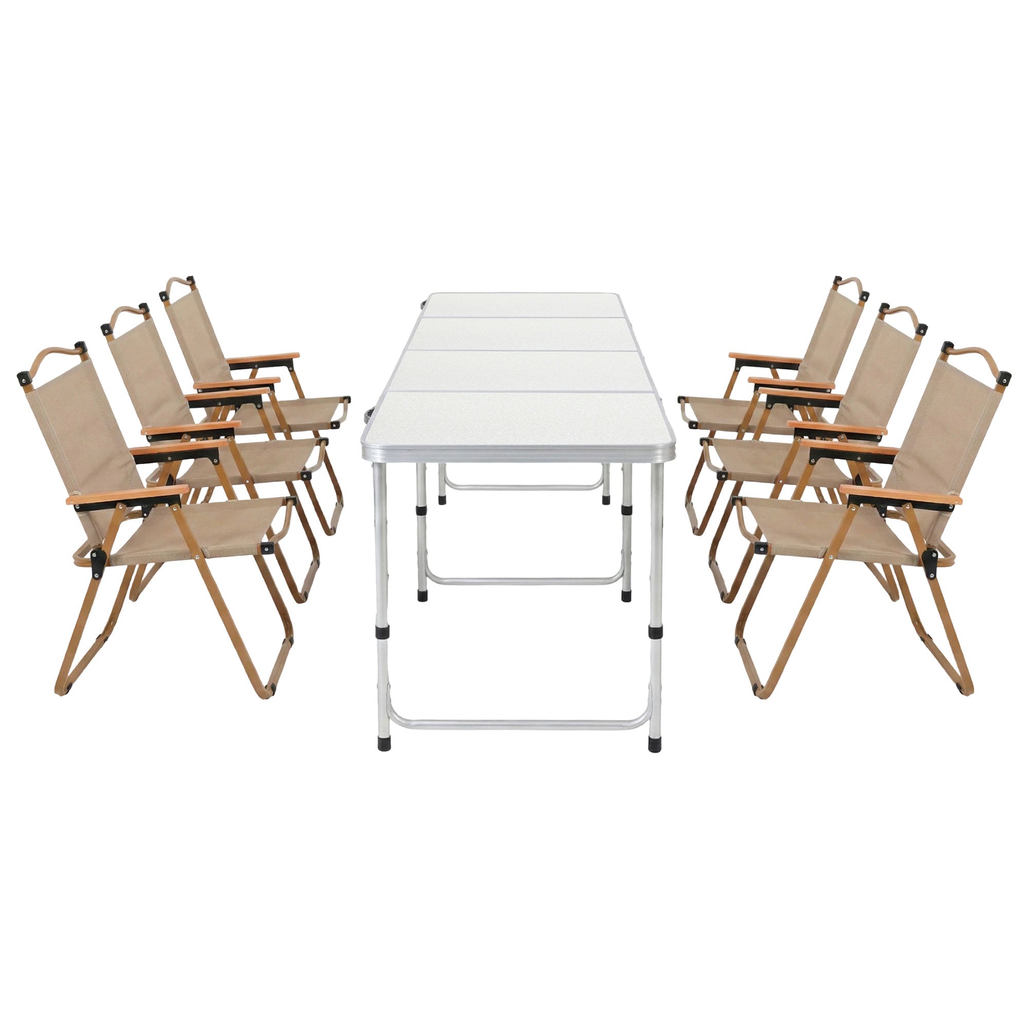 Weisshorn 7pc Camping Table Chair Set Outdoor Folding Aluminium Portable Picnic