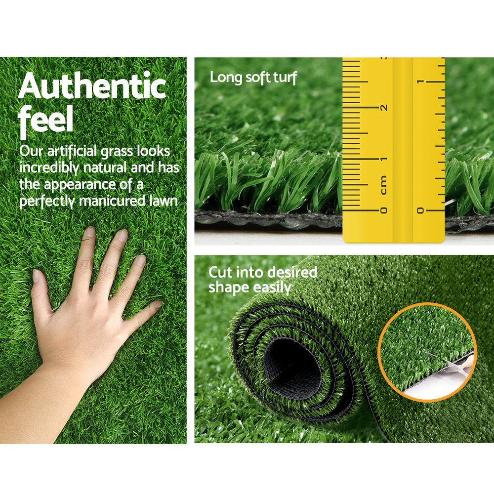 Prime Turf Artificial Grass 2mx5m 10mm Synthetic Fake Lawn Turf Plant Plastic