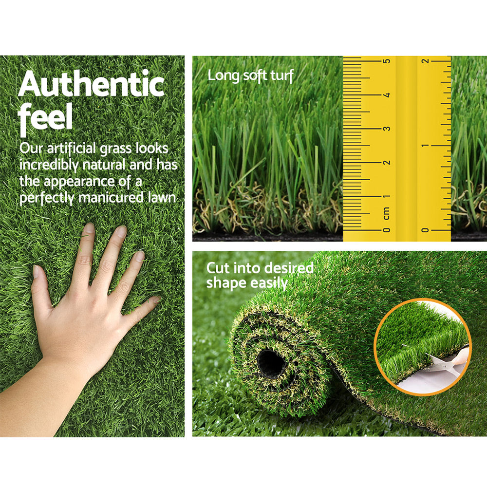 Prime Turf Artificial Grass 30mm 1mx10m Synthetic Fake Lawn Turf Plastic Plant