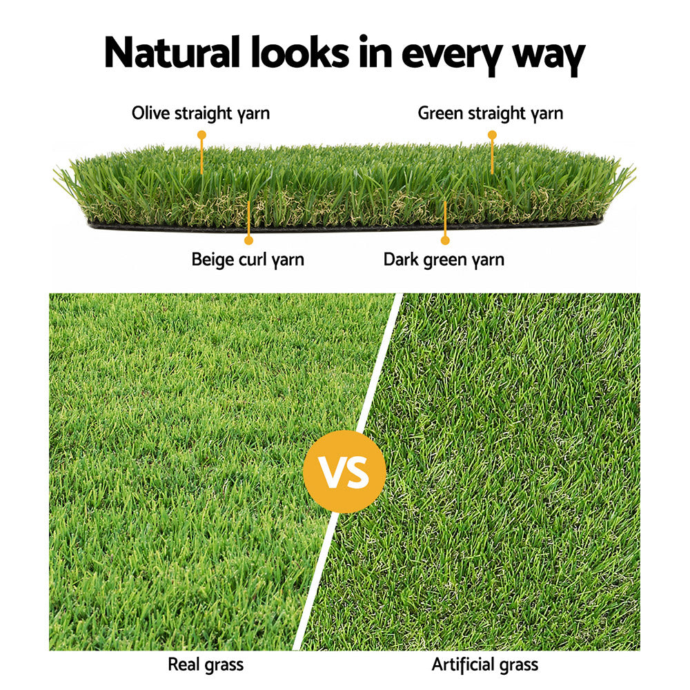 Prime Turf Artificial Grass 30mm 1mx20m Synthetic Fake Lawn Turf Plastic Plant