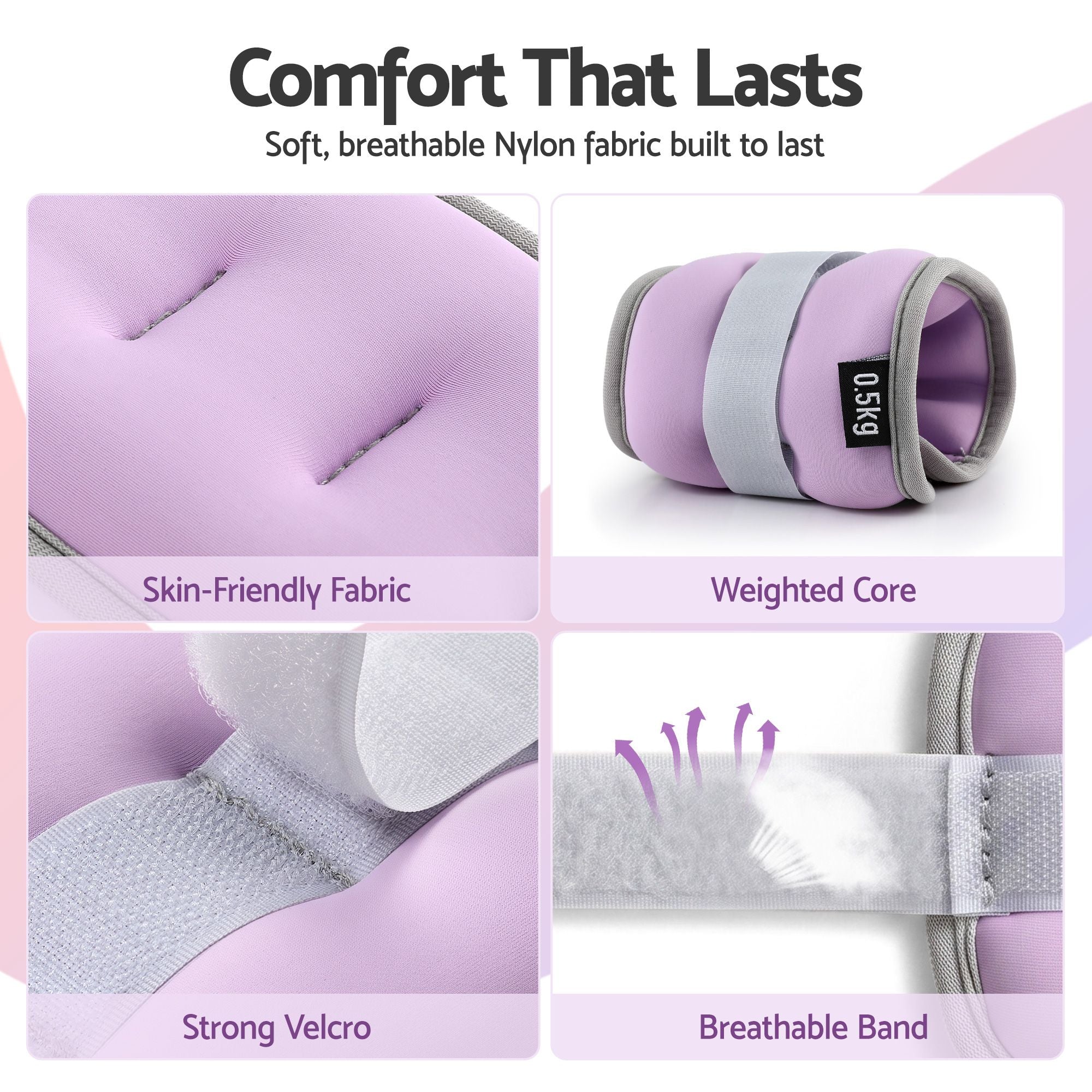 Everfit Ankle Wrist Weights for Women & Men, 4 Colors Set with 1 2 3 4kg