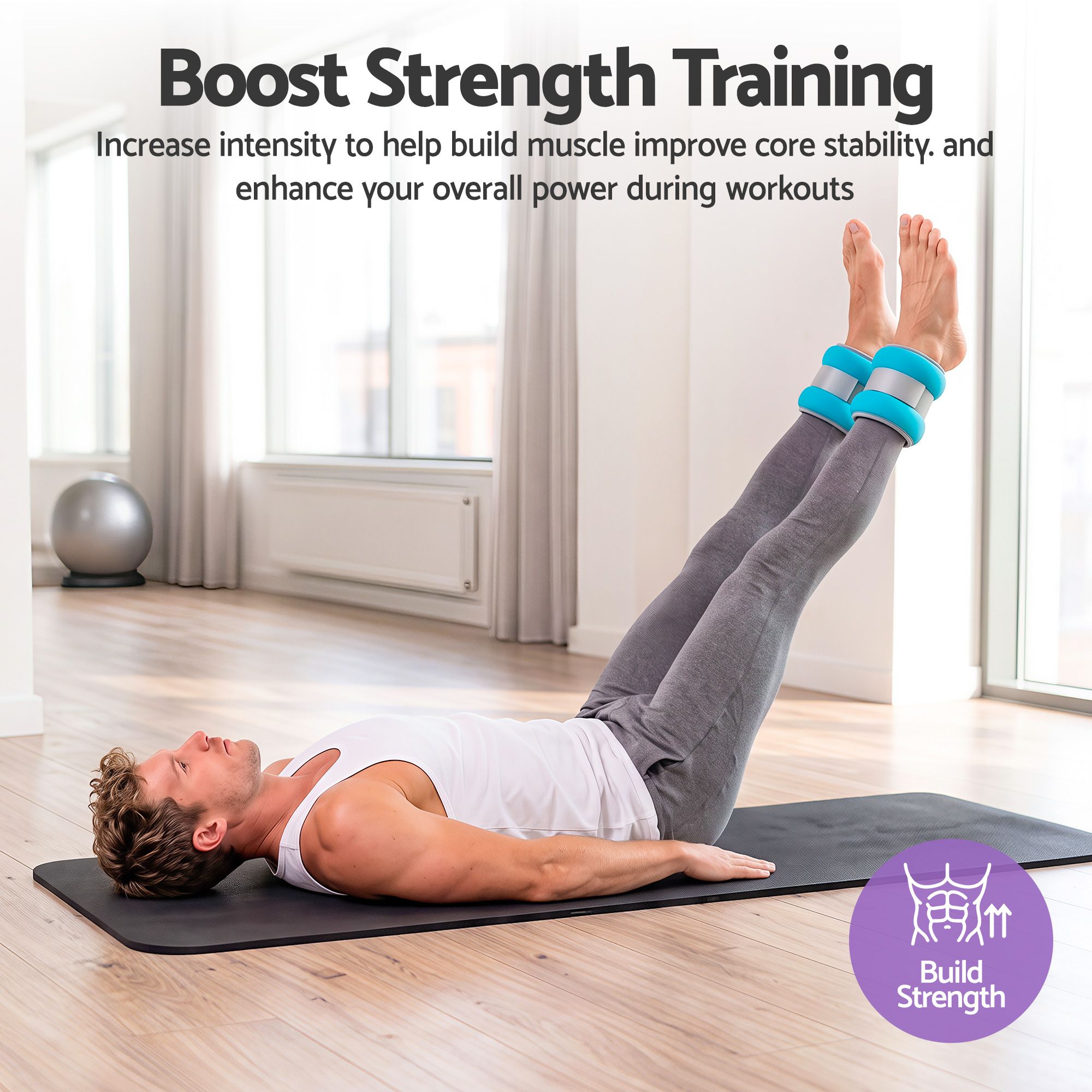 Everfit Ankle Wrist Weights for Women & Men, 4 Colors Set with 1 2 3 4kg