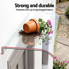 Instahut Window Door Awning 0.4mx1m Transparent