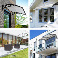 Instahut Window Door Awning 0.8mx1m Transparent Free Delivery