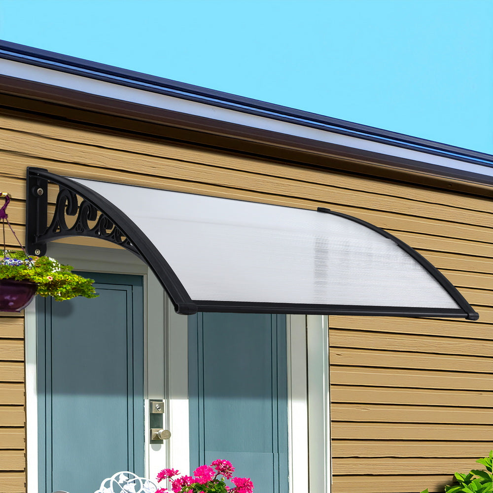 Instahut Window Door Awning 0.8mx1m Transparent Free Delivery