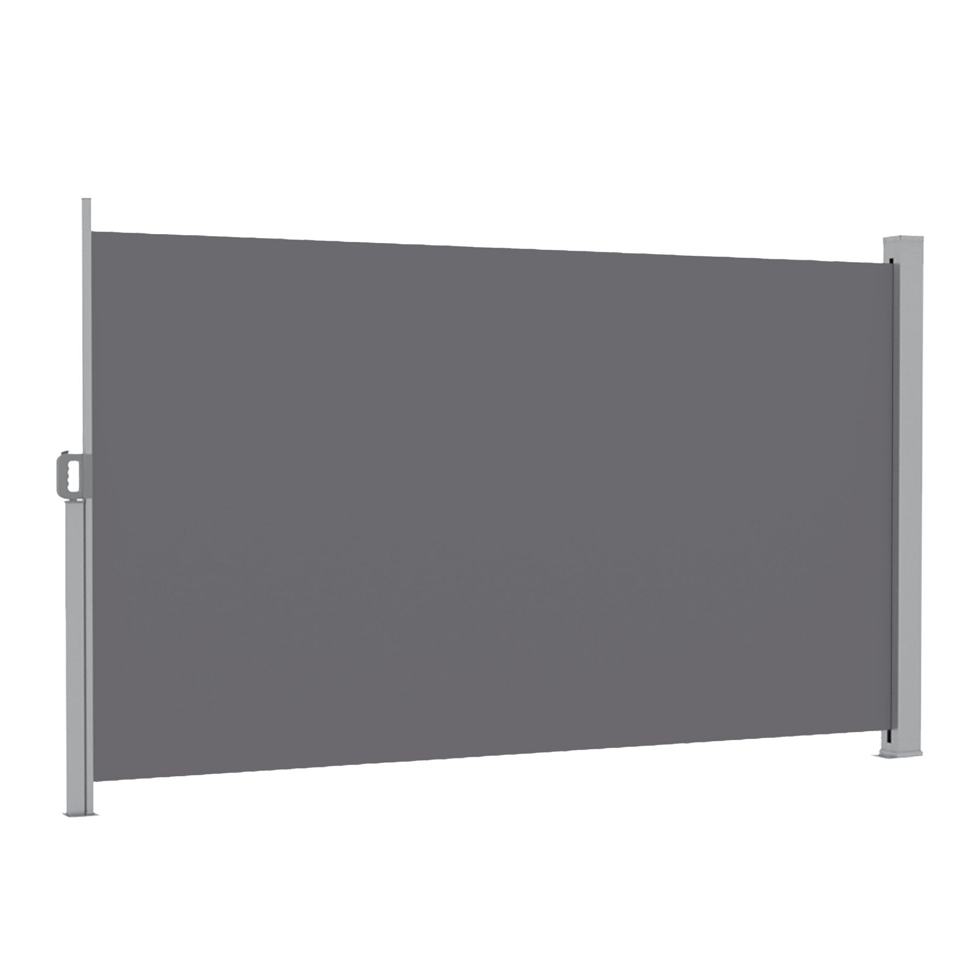 Instahut 1.8X4M Side Awning Retractable Privacy Screen Outdoor Sun Shade Grey