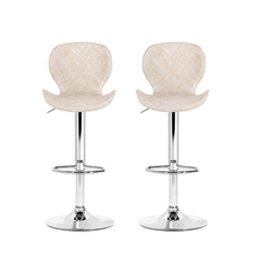Artiss Set of 2 Bar Stools Kitchen Swivel Gas Lift Counter Chair Wing PE Rattan Beige