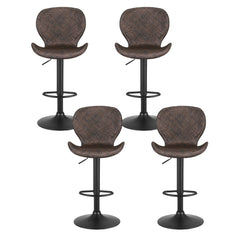 Artiss Set of 4 Bar Stools Kitchen Swivel Gas Lift Counter Chair Wing PE Rattan Brown