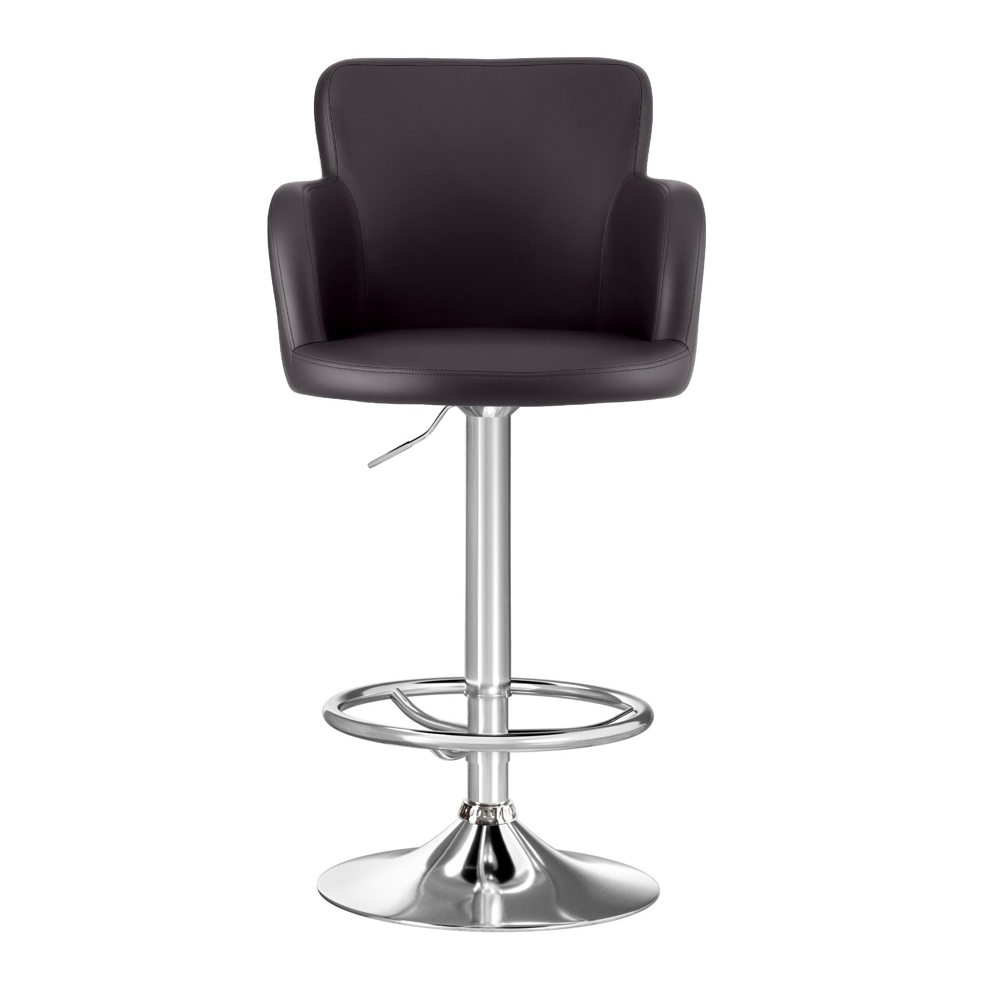 Artiss 4x Bar Stools Swivel Kitchen Chairs Gas Lift Adjustable PU Leather Brown