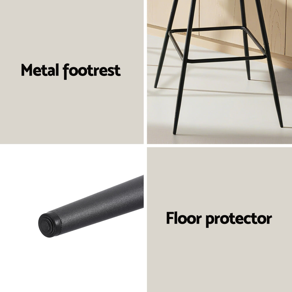 Artiss Set of 4 Bar Stools Kitchen Dining Chair Counter Stool Diamond PU Leather Black