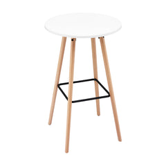 Artiss Bar Table Round Counter Kitchen Dining Desk Pub 98cm Height Wood White