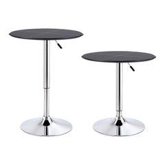 Artiss Bar Stools and Table Set 3PCS Dining Desk Kitchen Chair PVC Leather Black