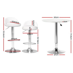 Artiss Bar Table and Stools Set Dining Desk Kitchen Chairs Cafe Pub