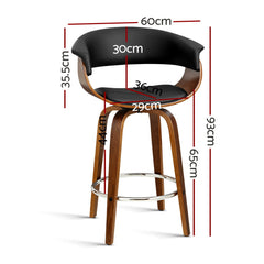 Artiss Bar Stools Swivel PU Seat Wooden