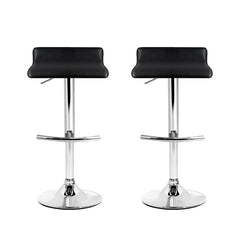 Artiss 2x Bar Stools Adjustable Gas Lift Chairs Black