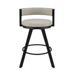 Artiss Bar Stool Swivel Kitchen Chair Metal PU Leather Counter Beige