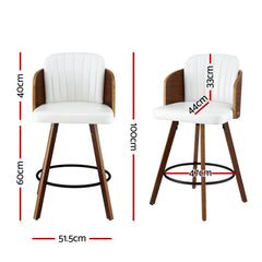Artiss Wooden Bar Stools Swivel Kitchen Counter Stool Chair 58cm Seat Height