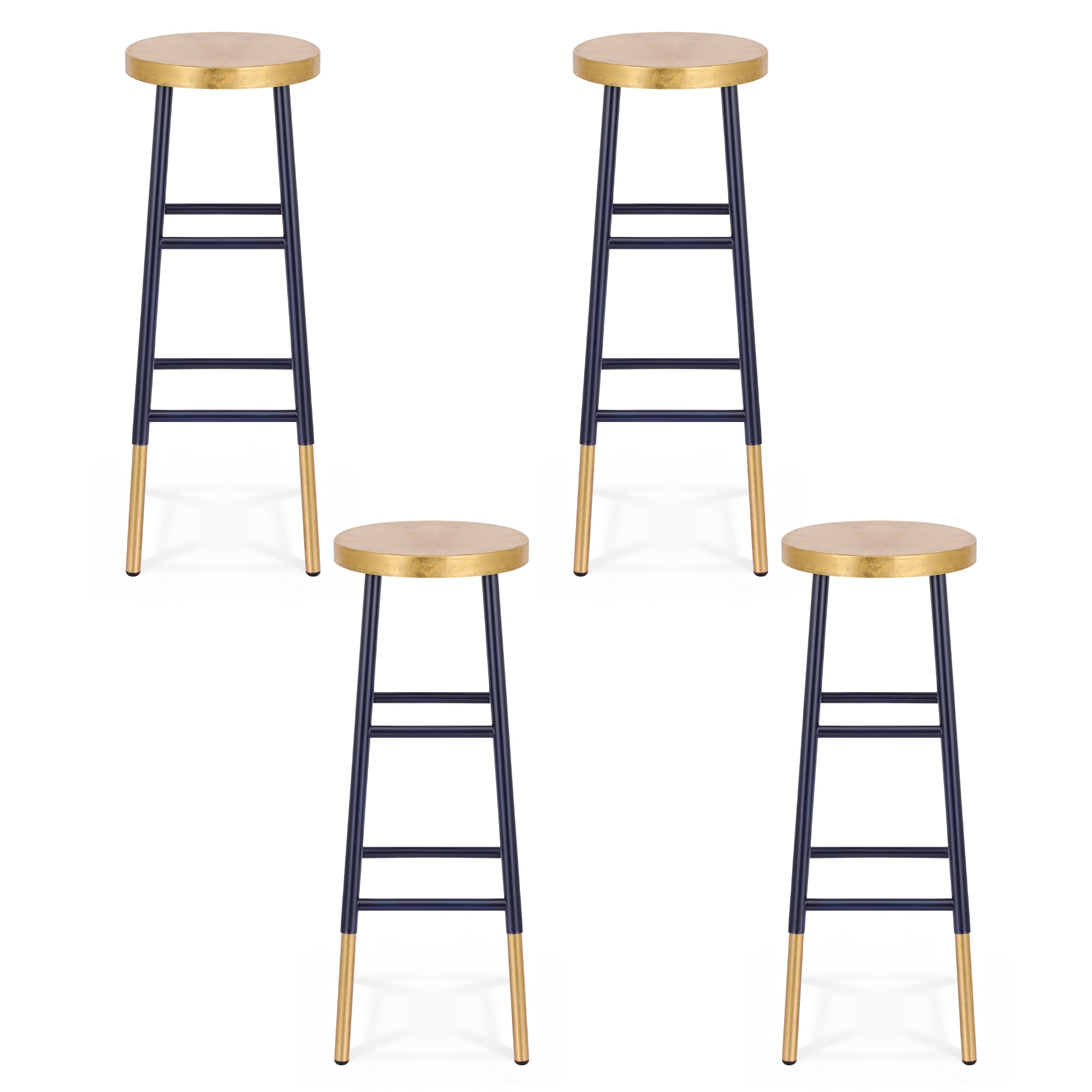 Artiss Set of 4 Bar Stools Metal Gold Navy