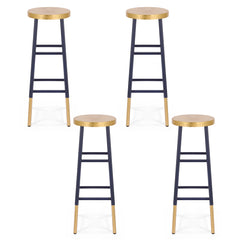 Artiss Set of 4 Bar Stools Metal Gold Navy