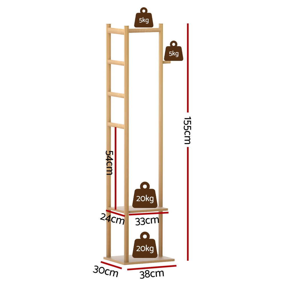 Artiss Clothes Rack Airer Coat Stand Bamboo Free Delivery