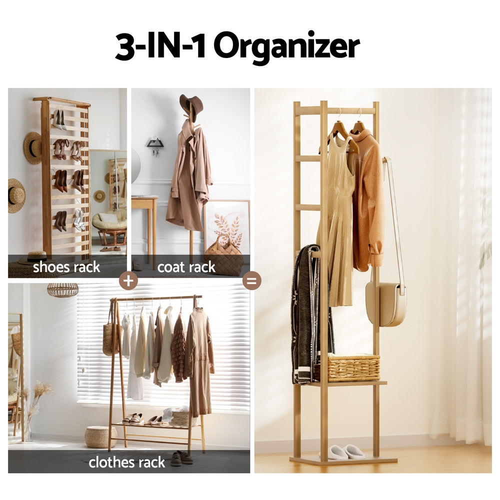 Artiss Clothes Rack Airer Coat Stand Bamboo Free Delivery