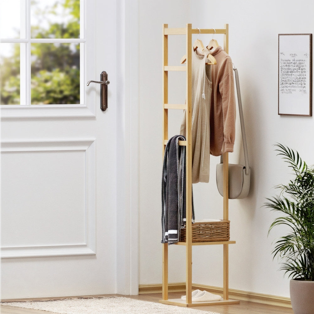 Artiss Clothes Rack Airer Coat Stand Bamboo Free Delivery