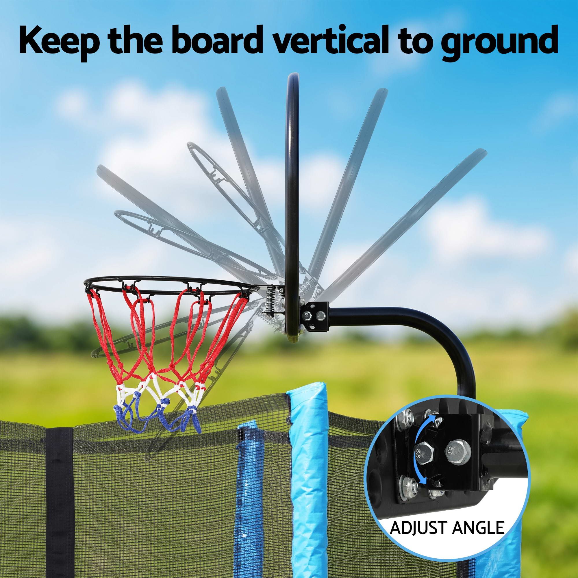 Everfit Kids Basketball Hoop with Ball and Pump Fit for Trampoline 25mm-32mm