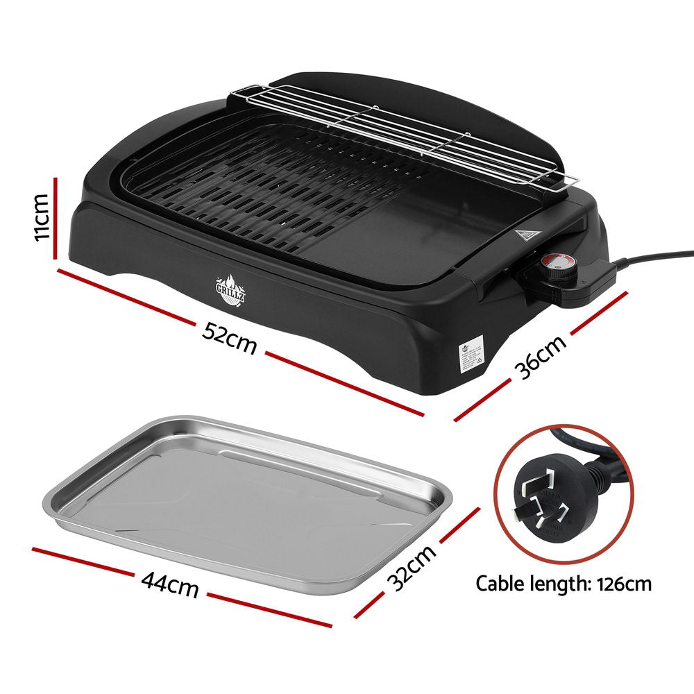 Grillz 1950W Electric BBQ Grill Non-stick Plate for Indoor Outdoor