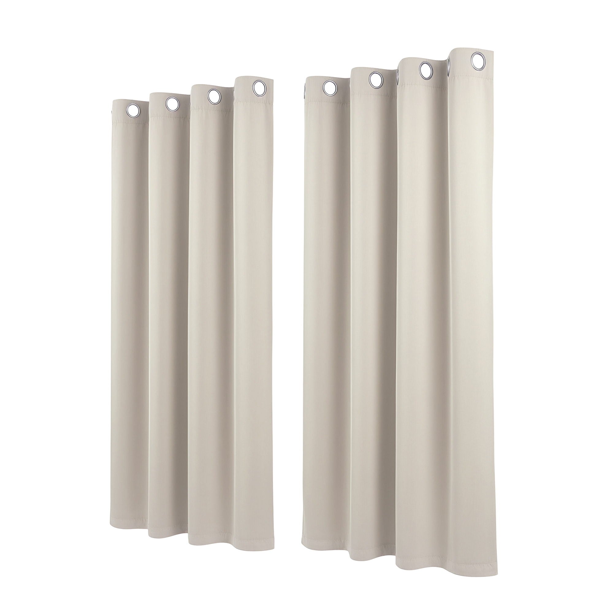 Artiss Blockout Curtains 2X 132x160cm Thermal Insulated Eyelet Drapes Beige