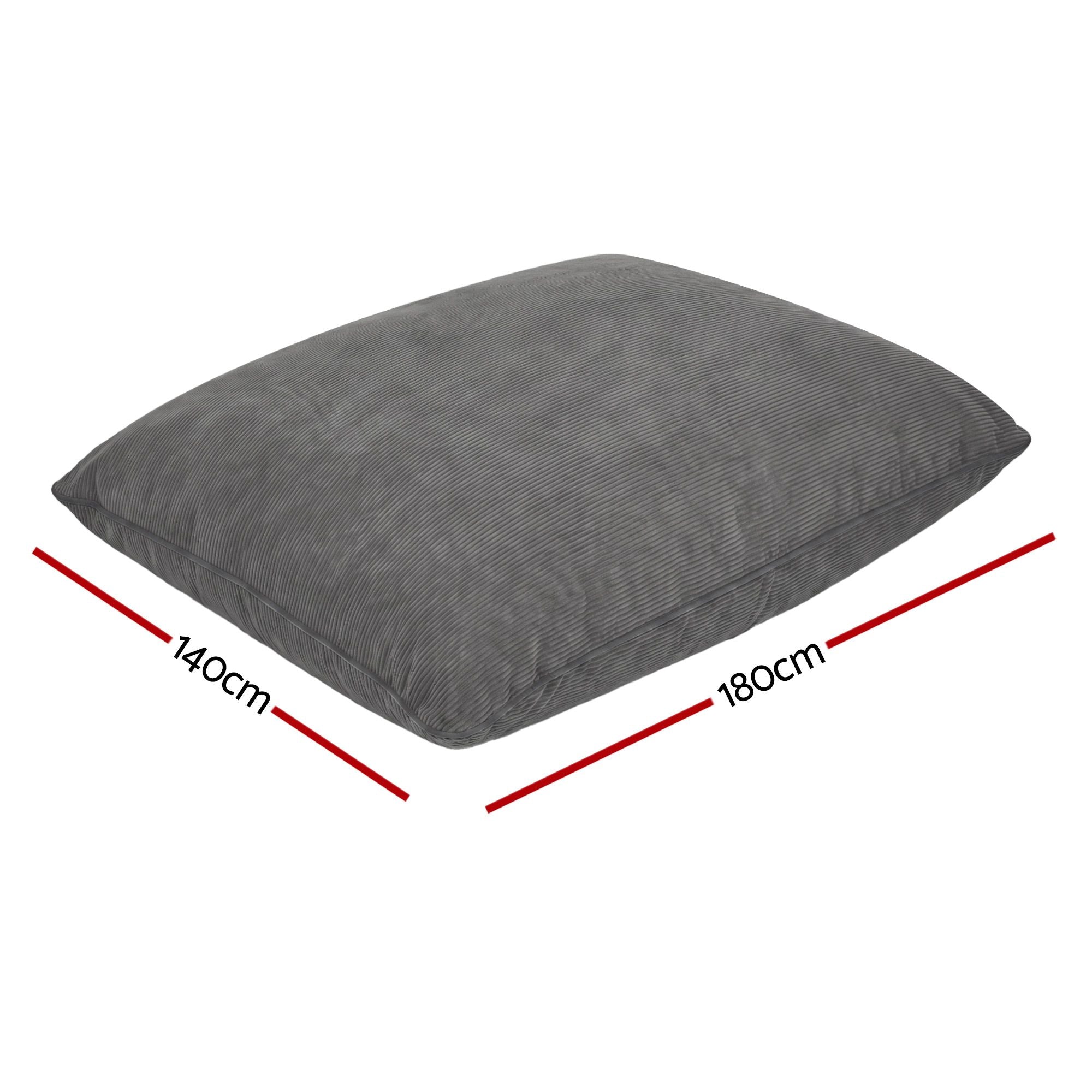 Artiss 3 in 1 Bean Bag Chair Cover (No Filler) Convertible Bean Bag for Adults, Corduroy Stuffed Animal Storage Bean Bag Cover Washable for Living Room Bedroom, Grey