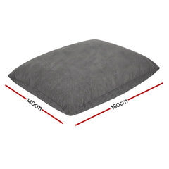 Artiss 3 in 1 Bean Bag Chair Cover (No Filler) Convertible Bean Bag for Adults, Corduroy Stuffed Animal Storage Bean Bag Cover Washable for Living Room Bedroom, Grey