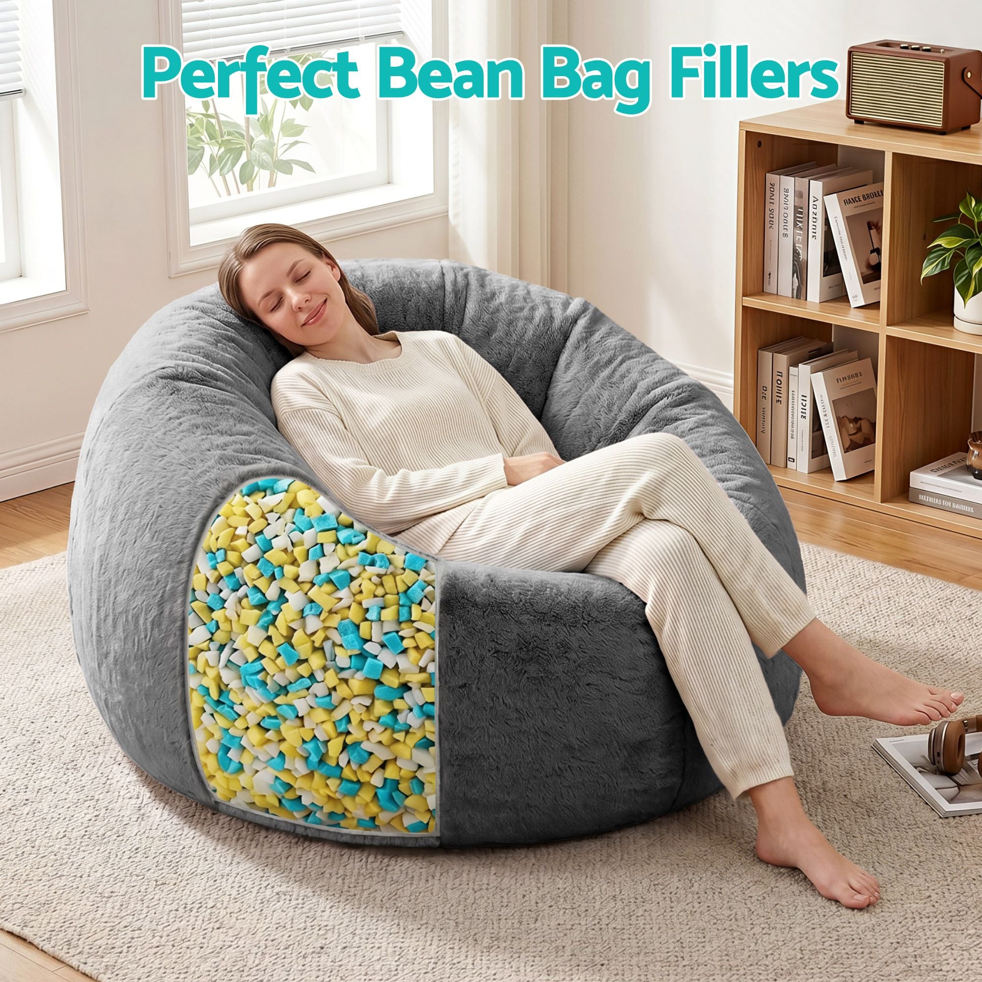 Artiss 20lbs (8.8KG) Bean Bag Filler Shredded Memory Foam Filling High Density