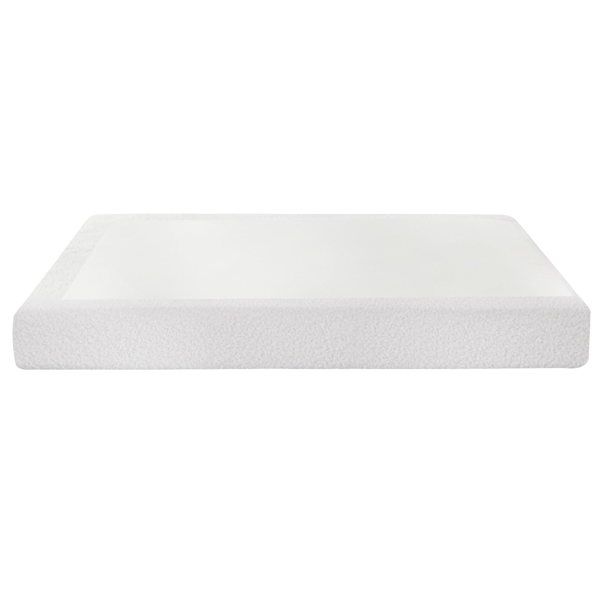 Artiss Compression Bed Frame Queen Size No Assembly Vacuum High Density Sponge Boucle Cream White
