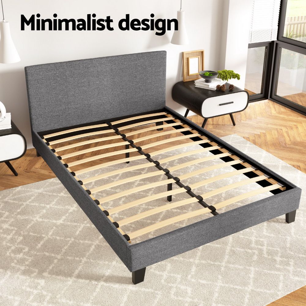 Artiss Neo Bed Frame Fabric - Grey Double
