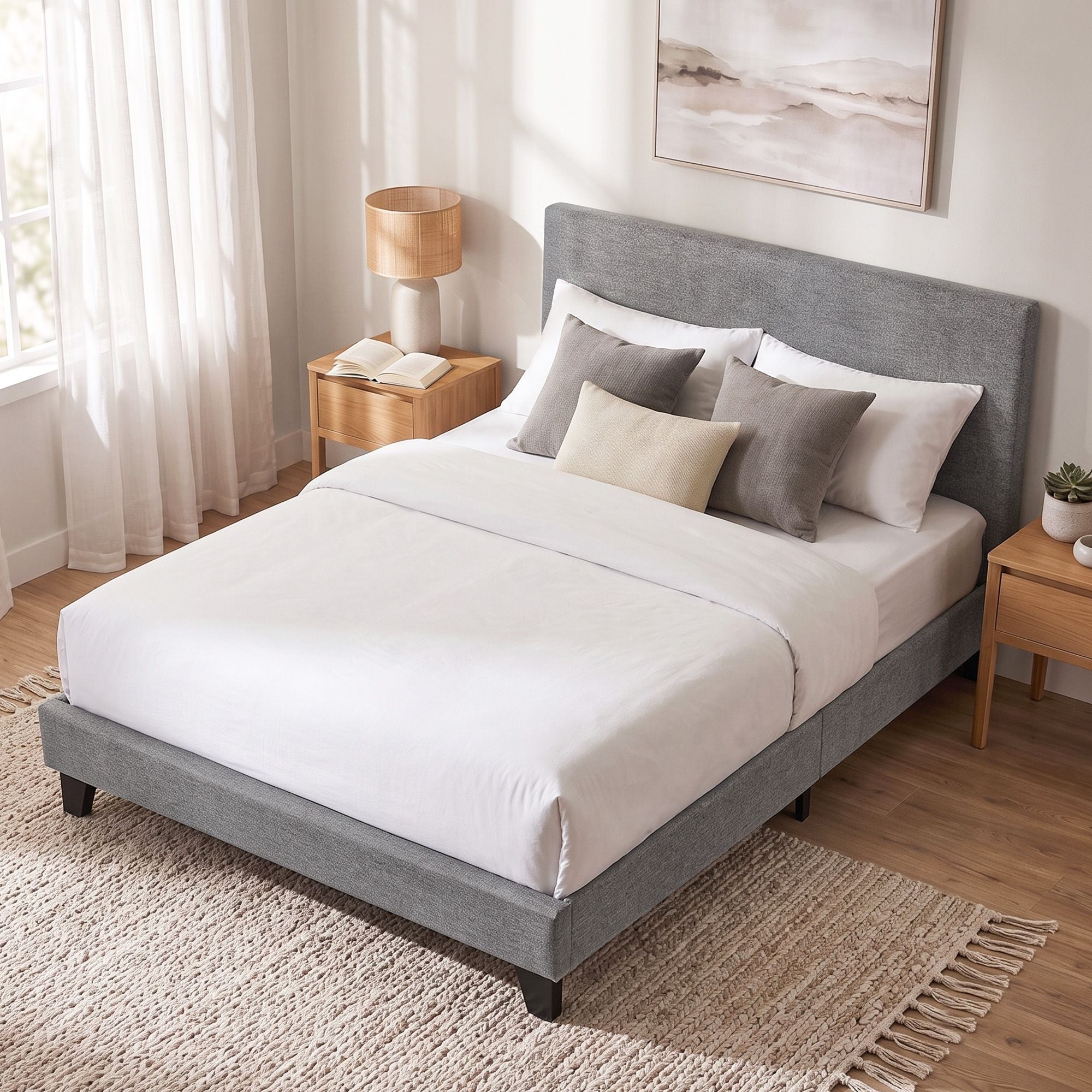 Artiss Neo Bed Frame Fabric - Grey Double