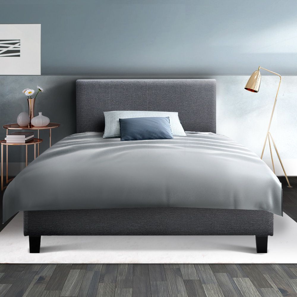Artiss Neo Bed Frame Fabric - Grey King Single