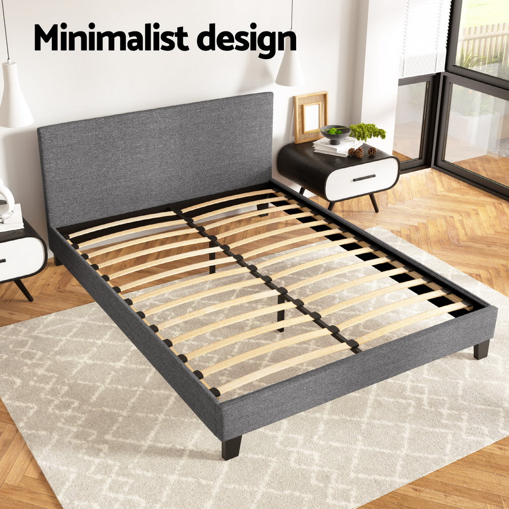 Artiss Neo Bed Frame Fabric - Grey Queen