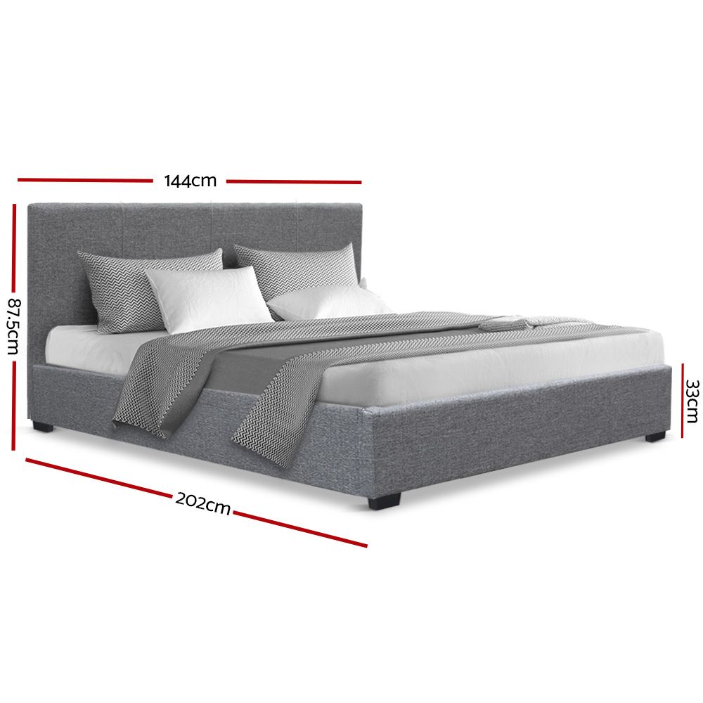Artiss Nino Bed Frame Fabric - Grey Double