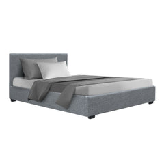 Artiss Bed Frame King Single Size Gas Lift Storage Mattress Base Wooden Grey