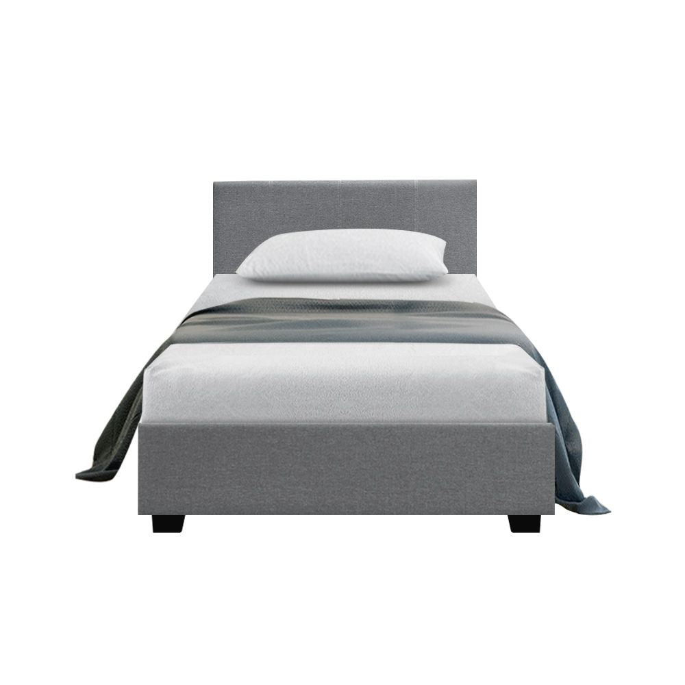 Artiss Bed Frame King Single Size Gas Lift Storage Mattress Base Wooden Grey
