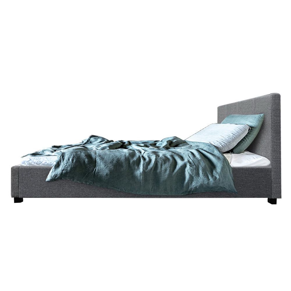 Artiss Bed Frame King Single Size Gas Lift Storage Mattress Base Wooden Grey