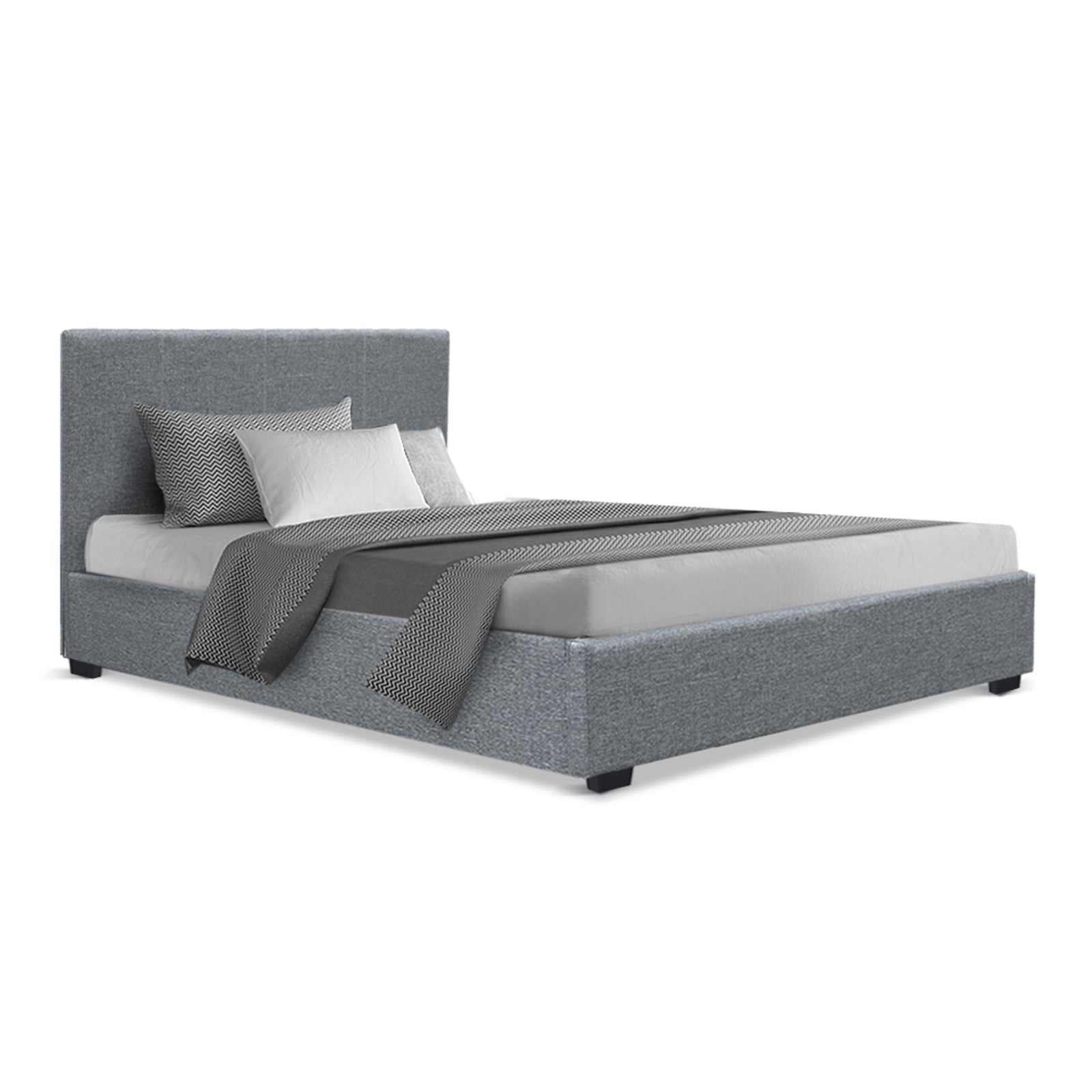 Artiss Bed Frame King Single Size Gas Lift Storage Mattress Base Wooden Grey