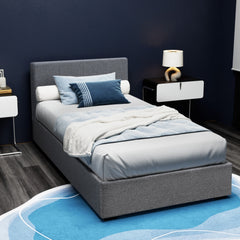 Artiss Bed Frame King Single Size Gas Lift Storage Mattress Base Wooden Grey