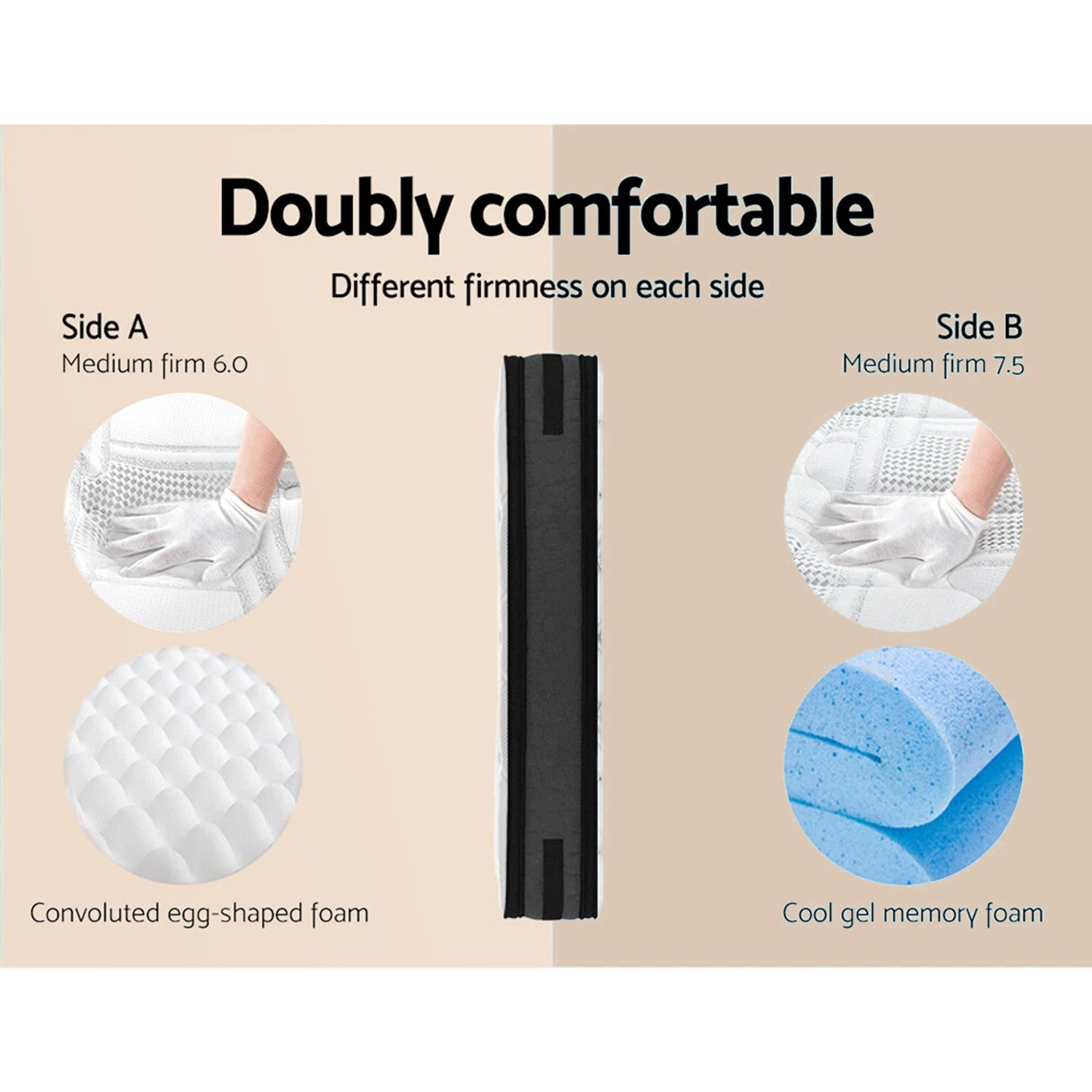 Artiss Bed Frame with 36cm Giselle Mattress Set King Single Gas Lift Base Grey