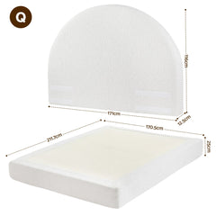 Artiss Queen Bed Frame Boucle Fabric Vacuum Compressed Beds Removable Washable Cover No-Assembly