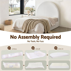 Artiss Queen Bed Frame Boucle Fabric Vacuum Compressed Beds Removable Washable Cover No-Assembly