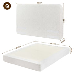 Artiss Queen Bed Frame Boucle Fabric Vacuum Compressed Beds Washable Cover No-Assembly