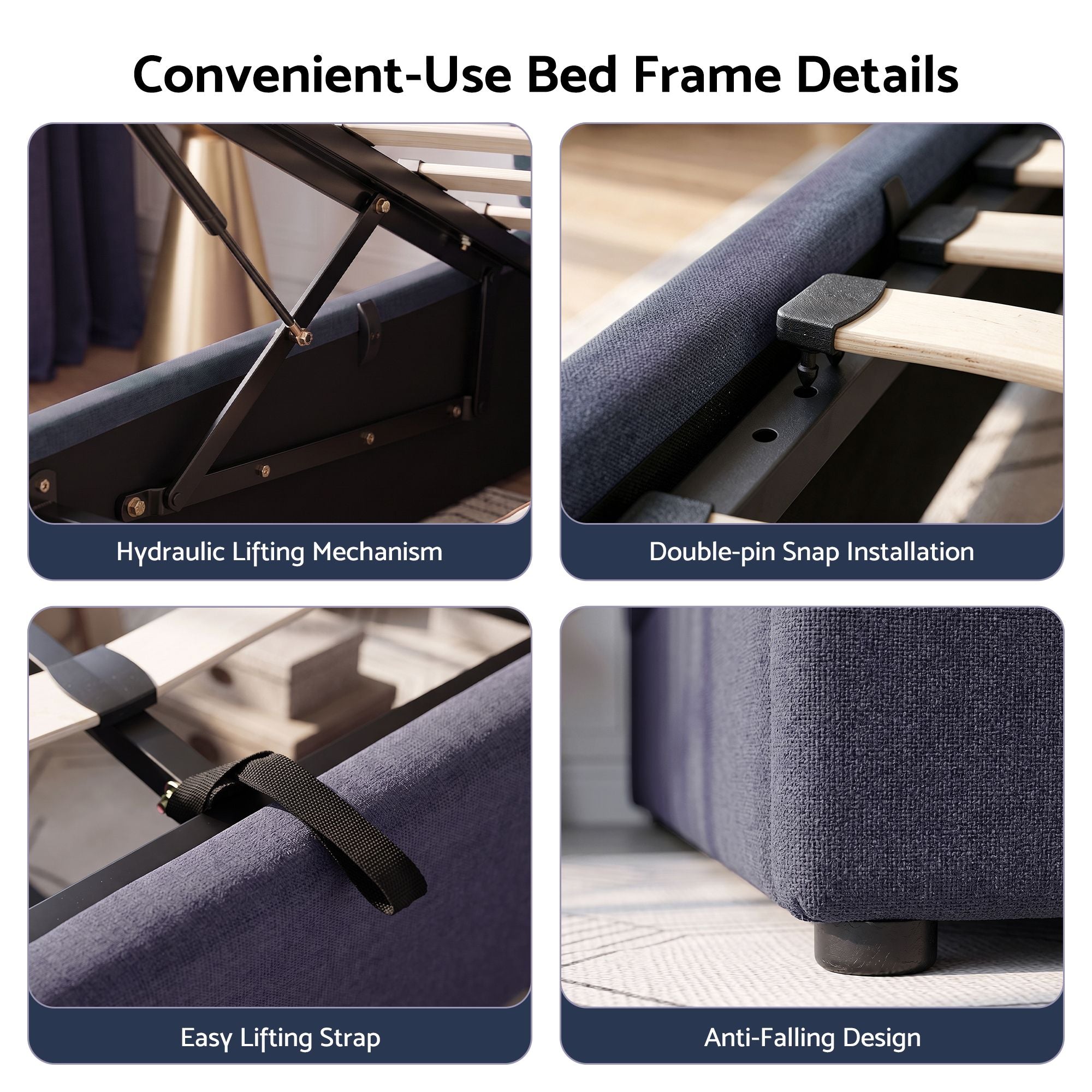 Artiss Queen Bed Frame with Lift Up Storage and USB Ports Grey