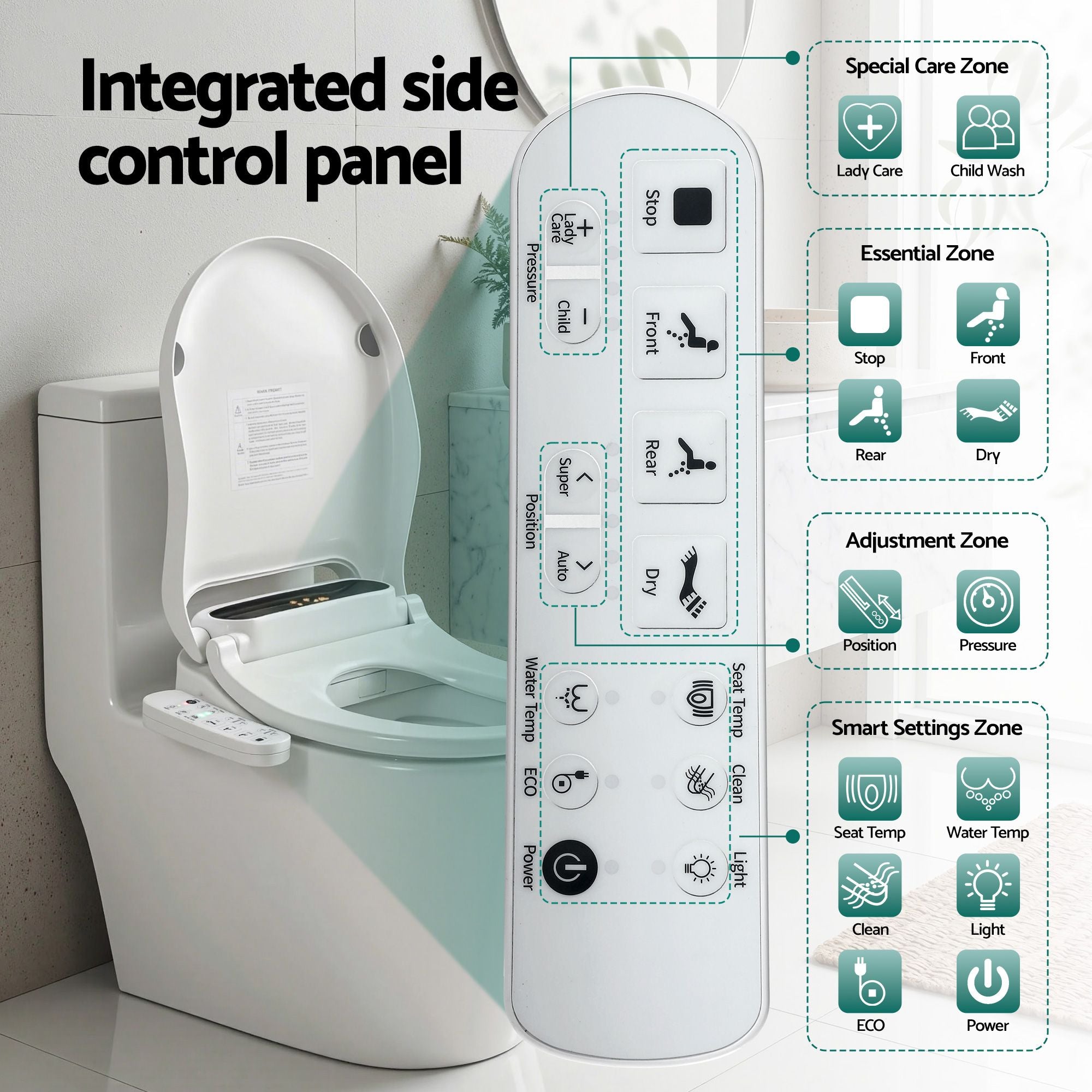 Cefito Smart Electric Bidet Toilet Seat LED Display Heated Dryer WaterMark